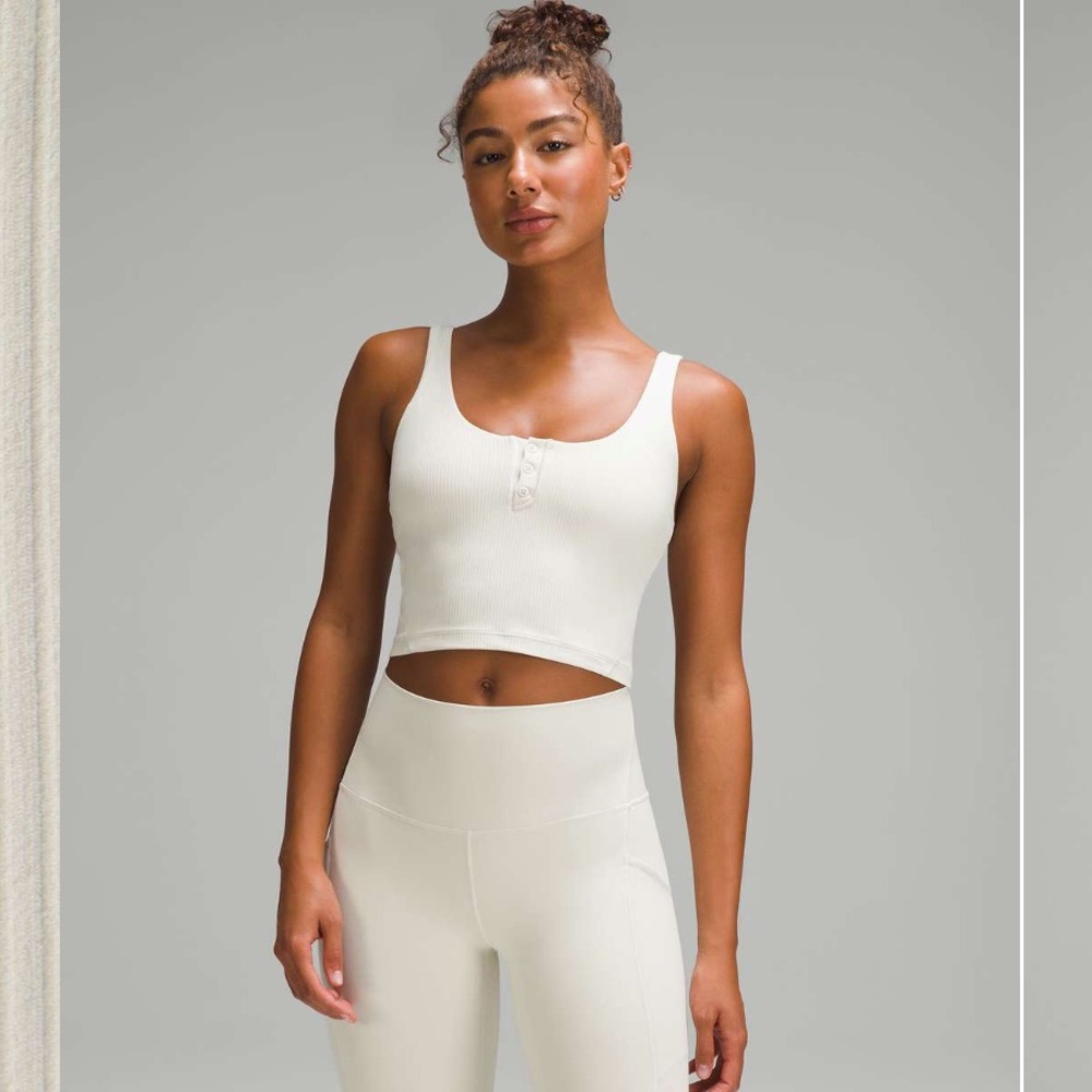 lululemon Align Ribbed Henley Tank - Bone - size 6